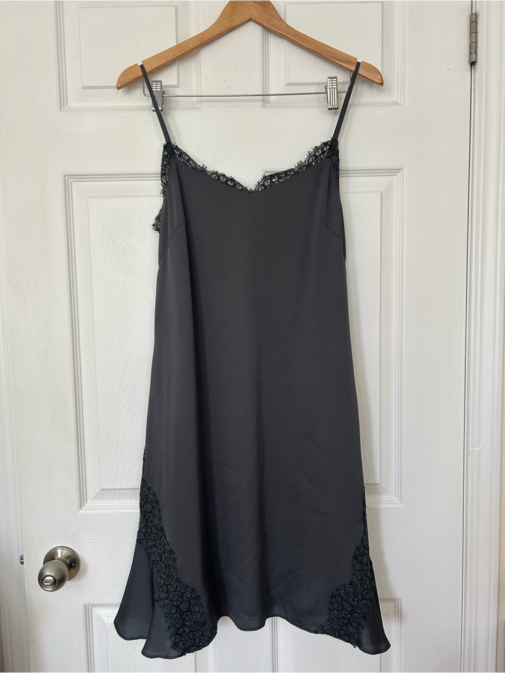 Banana Republic Black Lace-Trim Slip Dress